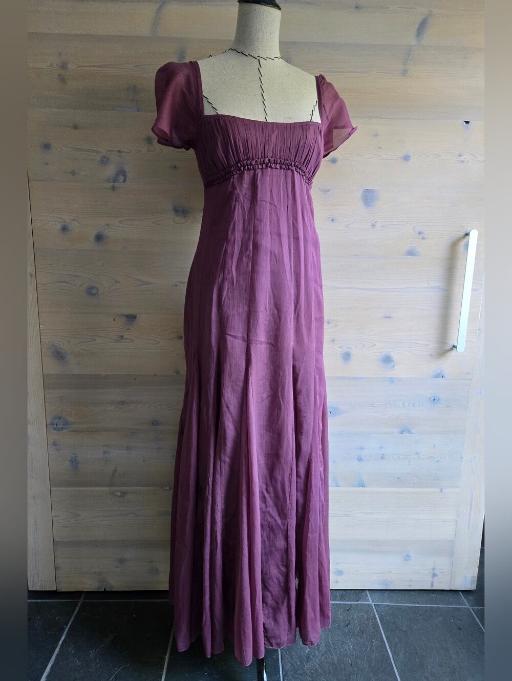 NWT ASOS Rouched Bust Flutter Sleeve Midaxi Length Dress Size 6